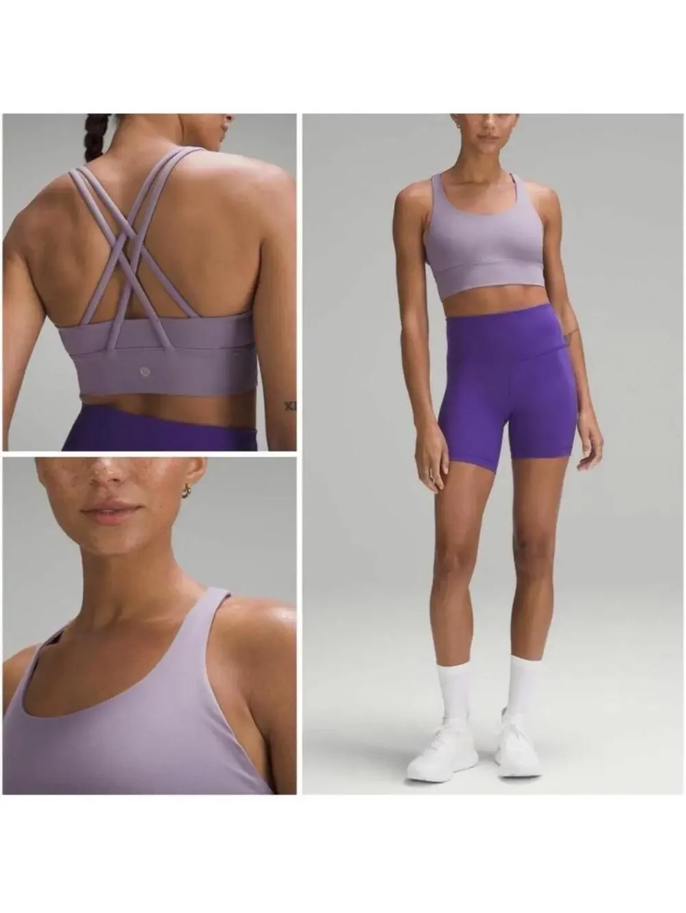 Lululemon Energy Longline Bra purple ash size 4 sports bra athleisure yoga gym